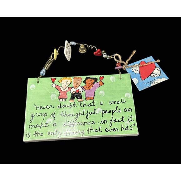 Sandra Magsamen Plaque 'Small Group of Thoughtful People' NOS w Tag Ceramic Art - Picture 1 of 8